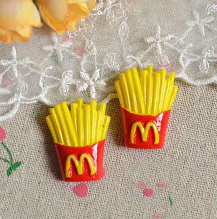 6PCS A 6 шт./лот м картофель фри Diy Lizun поставки слаймов аксессуары для слизи наполнитель Миниатюрный смолы дети полимерный Пластилин подарок - Цвет: 6PCS A