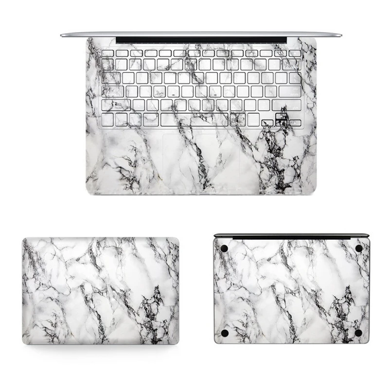Белая мраморная серия, наклейка для ноутбука s для Macbook Air Pro retina 11 12 13 15, супертонкая защитная наклейка для ноутбука всего тела