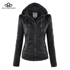 Женская мотоциклетная куртка Bella Philosophy, черная куртка из искусственной кожи с отложным воротником, верхняя одежда для зимы, 2019