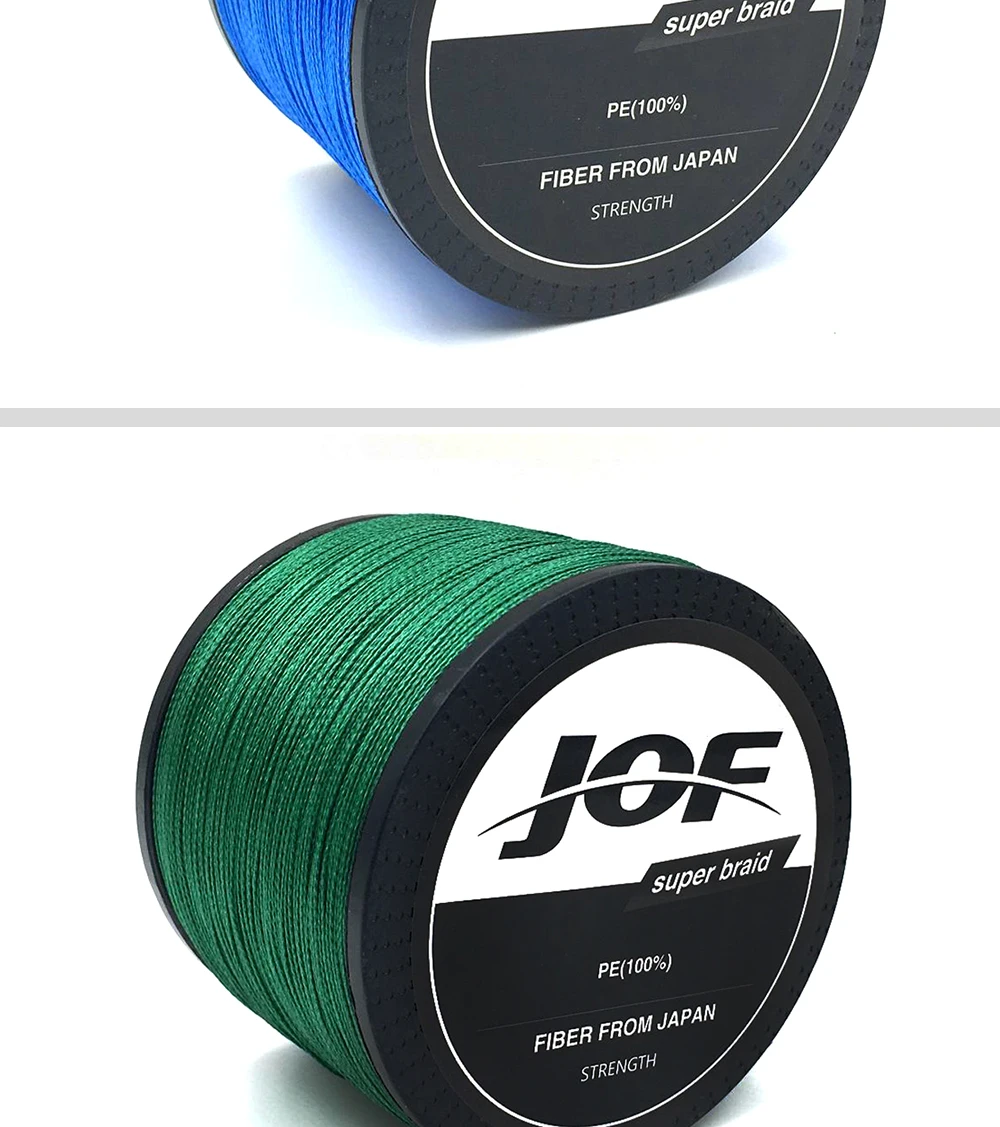 JOF 1000 м 18LB-80LB PE мультифиламентная 4 нити плетеная леска для океанской рыбалки, супер прочная цветная плетеная леска для ловли карпа