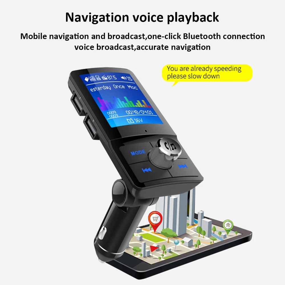 BC45 Bluetooth 4 2 Handsfree Автомобильный MP3 плеер fm передатчик AUX аудио приемник