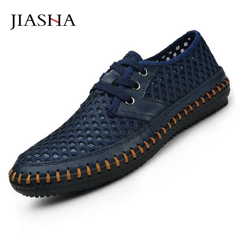 Мужская обувь мужская из дышащего сетчатого материала с вышивкой на шнуровке