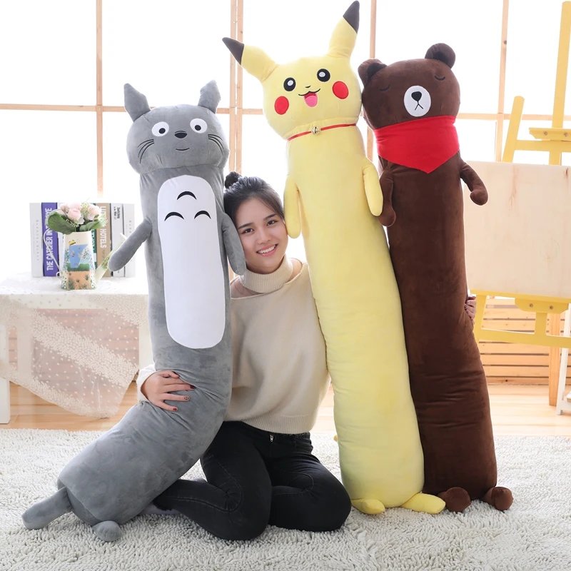 Пикачу Тоторо коричневый медведь длинная подушка чучело Kawaii мультфильм игрушки дети подарок игрушки для детей подарок на день рождения