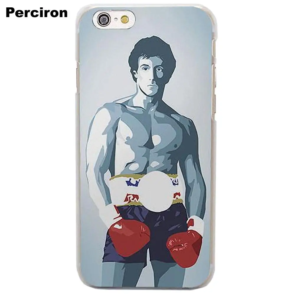 Perciron Rocky Balboa боксерский рисунок дизайн для Apple iPhone X 4 4S 5 5C SE 6 6S 7 8 Plus LG G3 G4 G5 G6 K4 K7 K8 K10