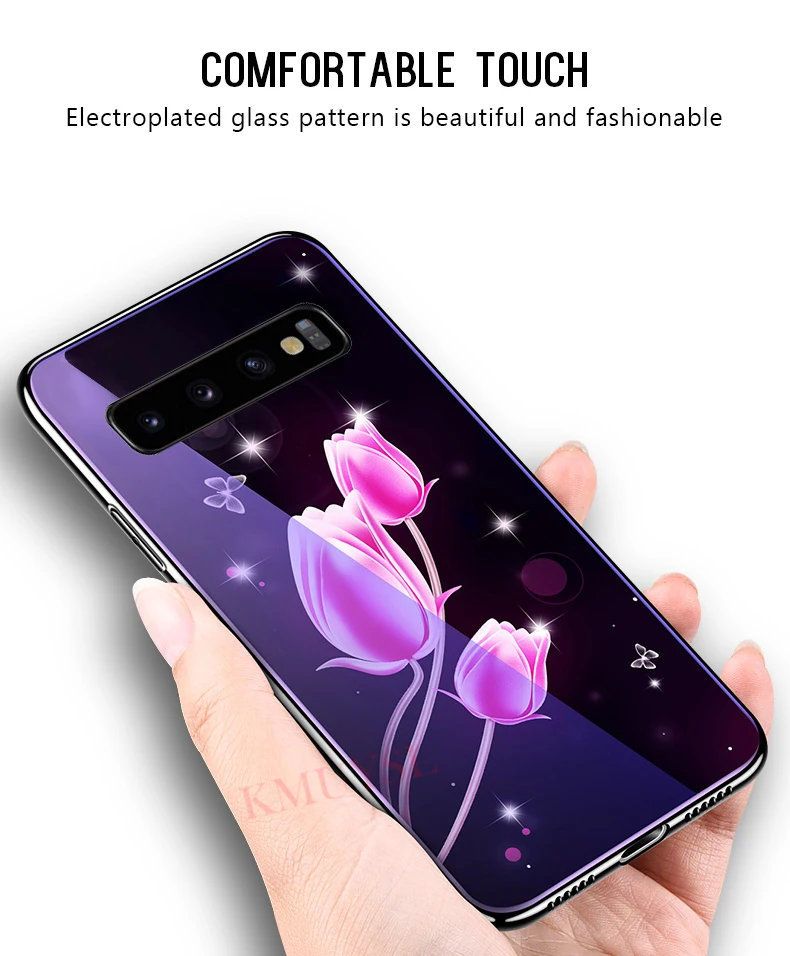 Покрытие Стекло чехол для samsung Galaxy A70 A50 A30 A10 M20 S10E S9 S8 S10 Plus Note 9 чехол синий светильник Стекло принципиально Капа