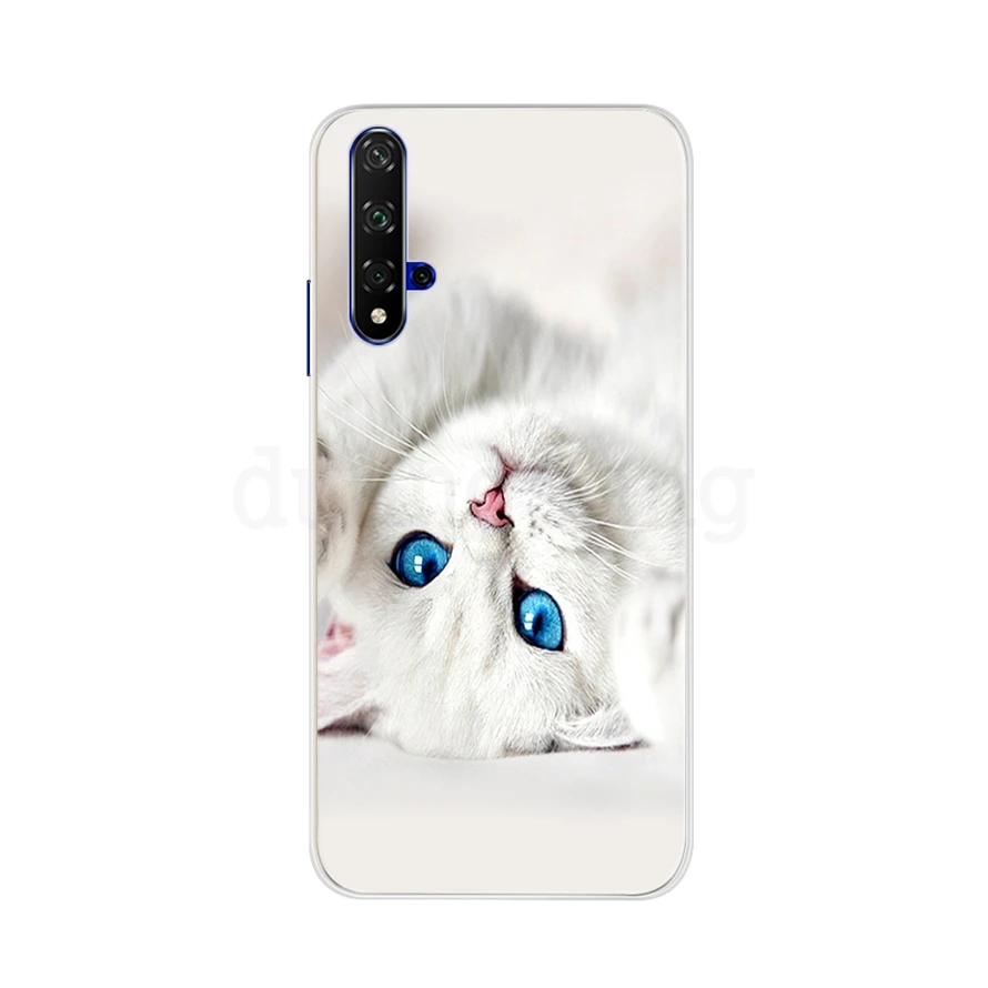 Крутой чехол для Huawei Honor 20 мягкий силиконовый из ТПУ с кошачьими ушками Pro на