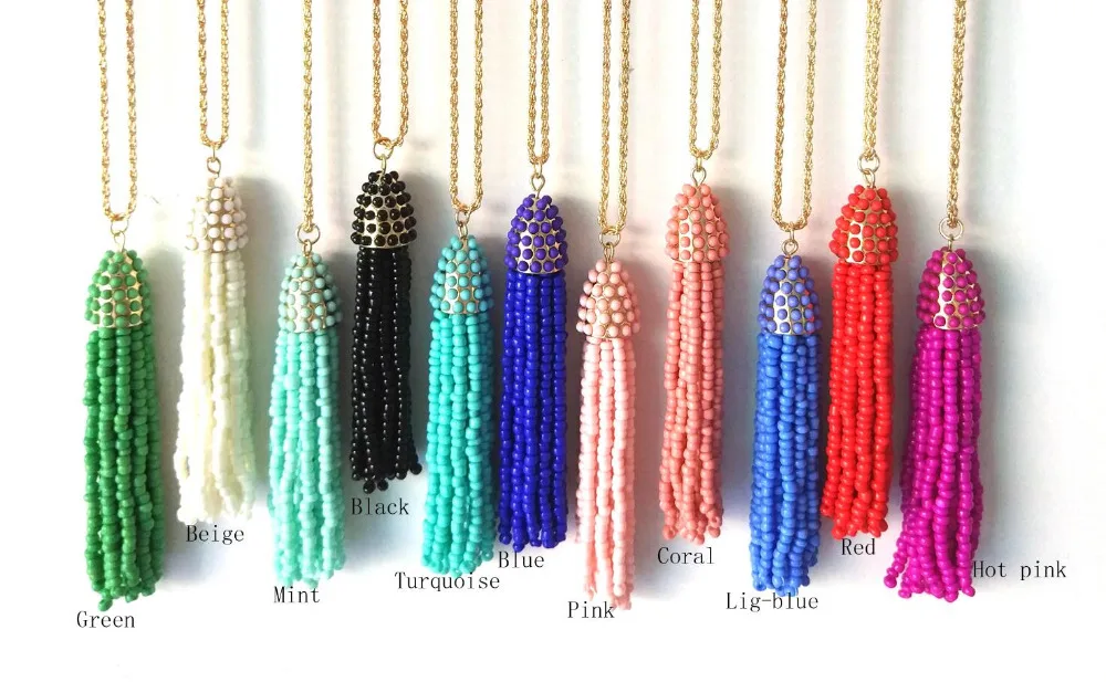 Женское длинное ожерелье из бисера | Украшения и аксессуары