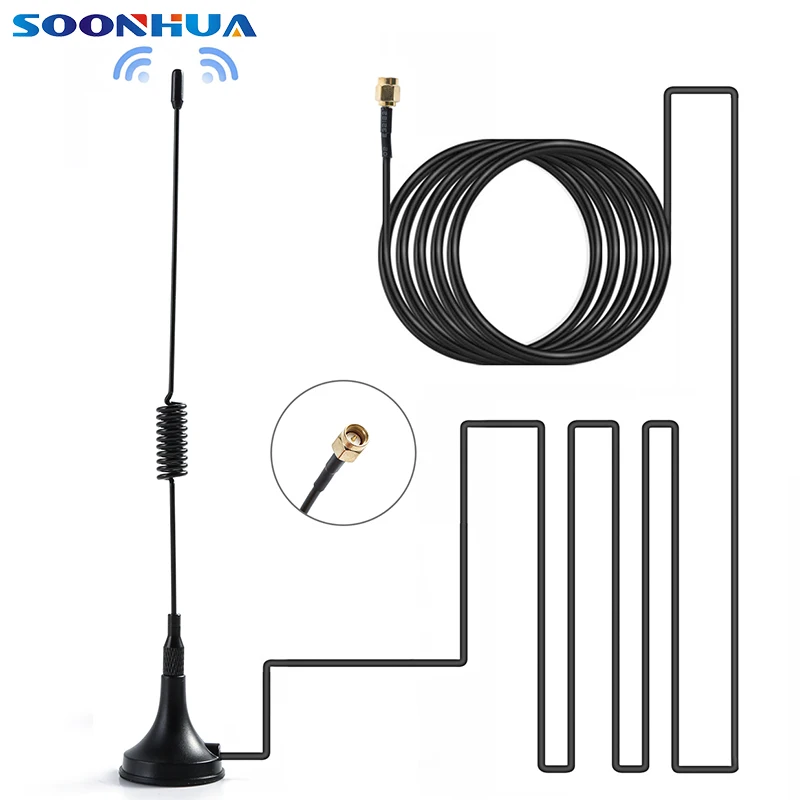SOONHUA 5dbi антенна усиления SMA разъем для Ham радио усилитель сигнала беспроводной