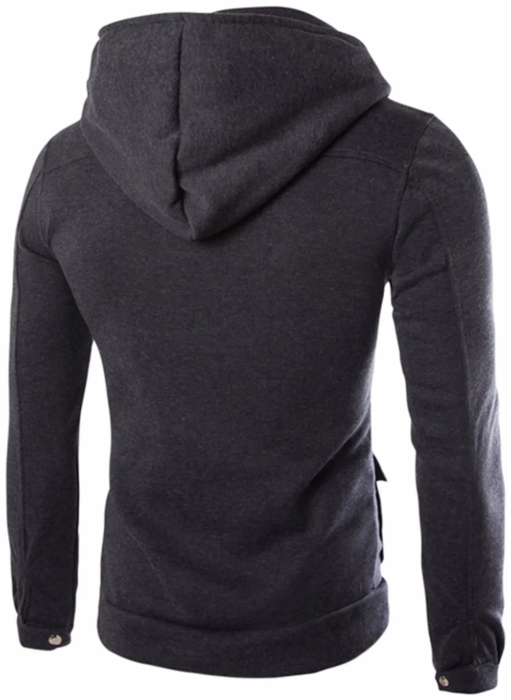 Мужская куртка с карманами однотонная толстовка капюшоном и длинным рукавом