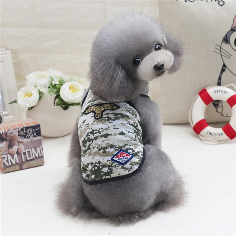 Модные милые камуфляжные жилеты для собак из 100% хлопка простые индивидуальные