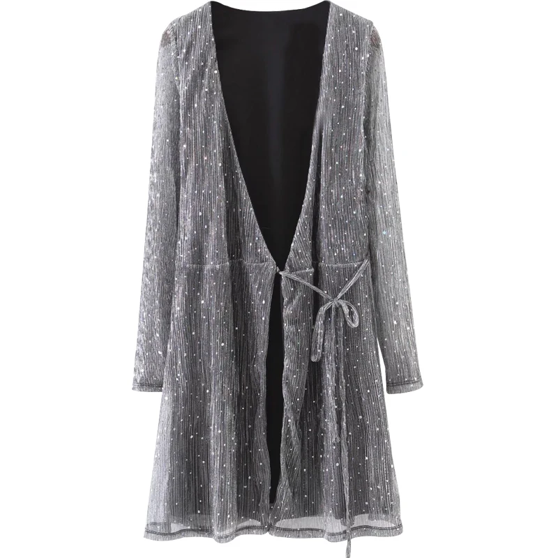 Женское платье с длинным рукавом и V образным вырезом|Женские платья| |