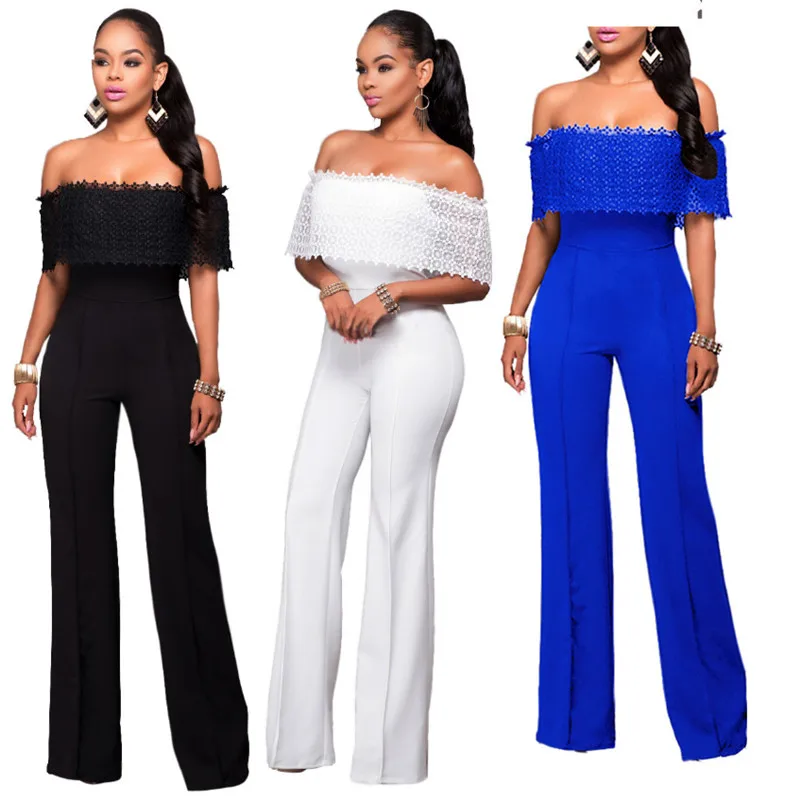 

New arrival sexy fashion women jumpsuits & rompers boot cut lace hollow out jumpers European and American style hot selling