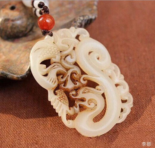 Antique miscellaneous white jades dragon worn raccoon pendant antique Taiji brand and Phoenix Pendant | Украшения и аксессуары