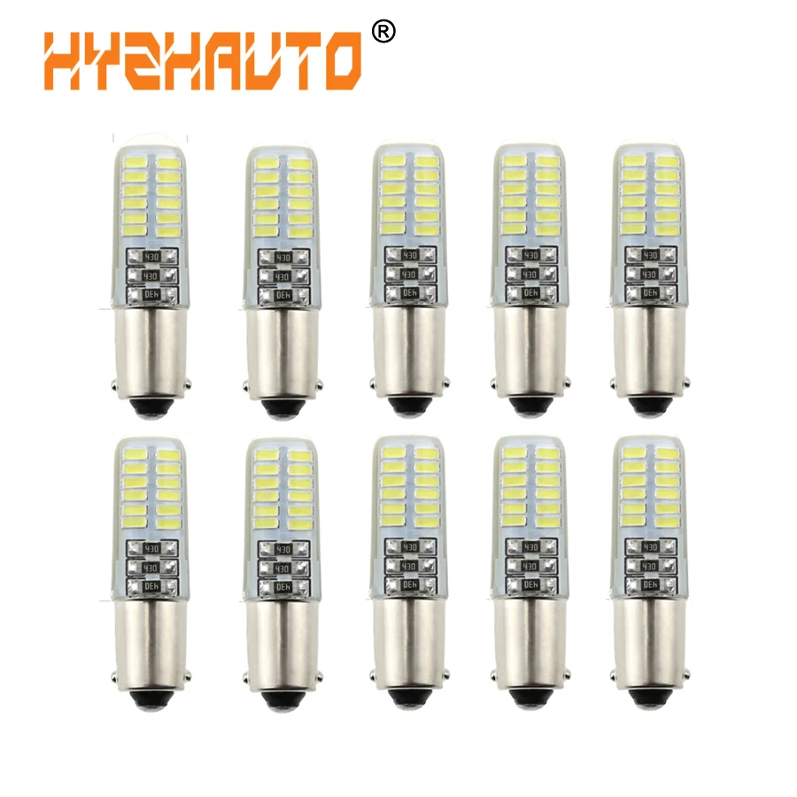 HYZHAUTO BA9S/T4W Светодиодная лампа из силикагеля 24SMD 3014 Автомобильная боковая с