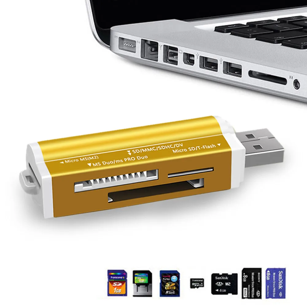 Бесплатная доставка 4 в 1 Micro USB 2 0 считыватель карт памяти usb адаптер для SD карты TF M2