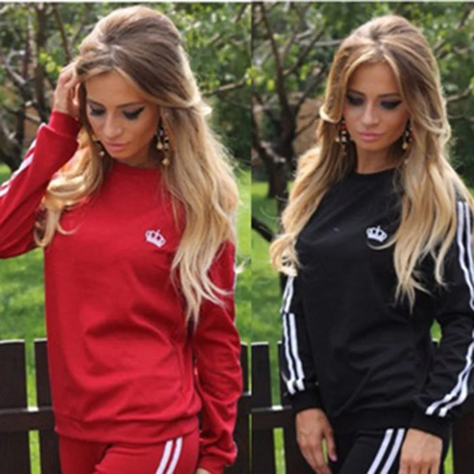 2018 новые женские спортивные костюмы с длинным рукавом Спортивная одежда Женская
