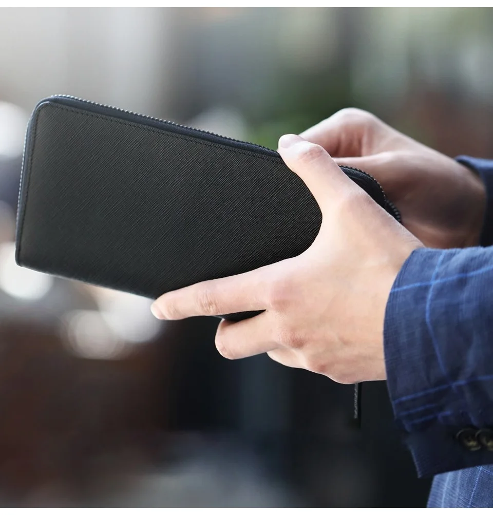 Xiaomi 90Fun простой бизнес кожаный Длинный кошелек полный грианд мягкий кошелек сумка мужская стильная воловья кожа карман для денег