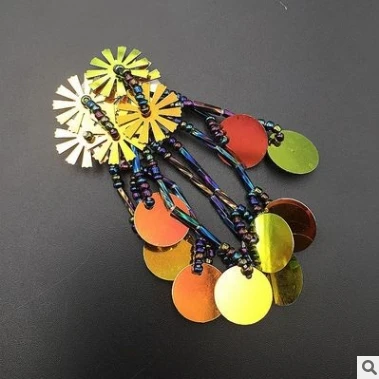 Multi-color Hand-beaded Accessories Snowflake Sequins Beaded flower Clothing Decoration Patch Shoes Cloth Stickers | Дом и сад