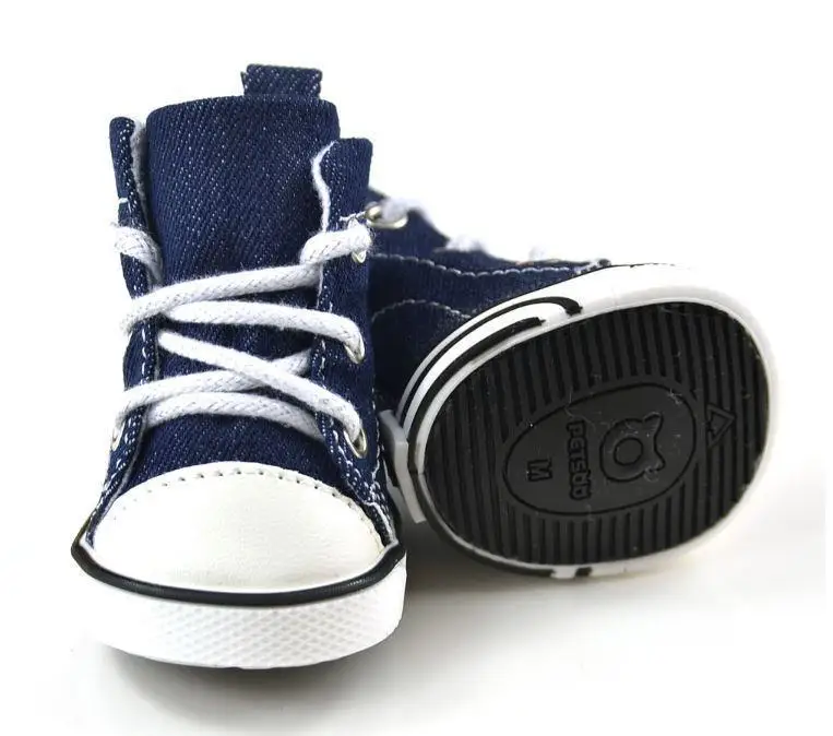 4 шт. джинсовая обувь для собак противоскользящие водонепроницаемые спортивные