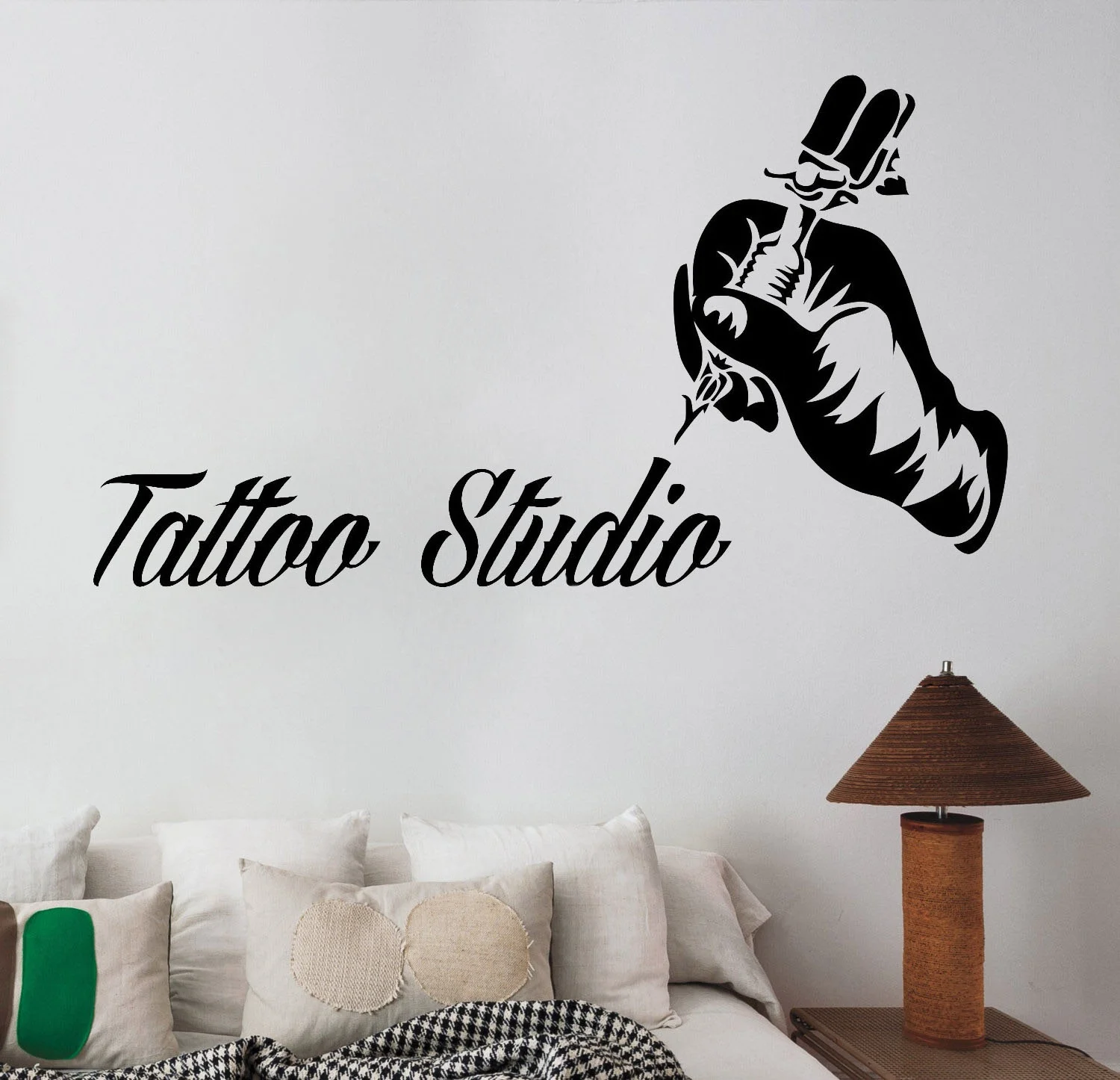 

Tattoo Studio Logo Vinyl Sticker Tattoo Machine Wall Decal Window Art Decorations Tattoo Salon Room Decor Shop Decoration D15