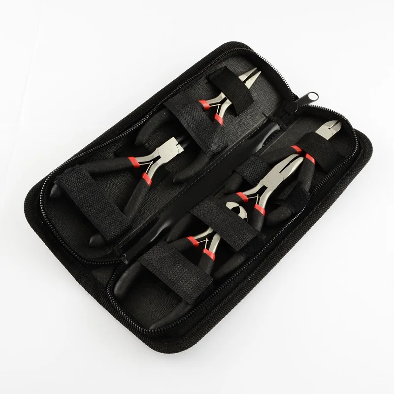 5pcs 225x65x32mm DIY Ювелирные наборы инструментов для изготовления ювелирных изделий, Набор плоскогубцев, с кусачками, ножницы, рулетка, булавки, пинцет для бисероплетения F80 - Цвет: 5pcs 225x65x32mm