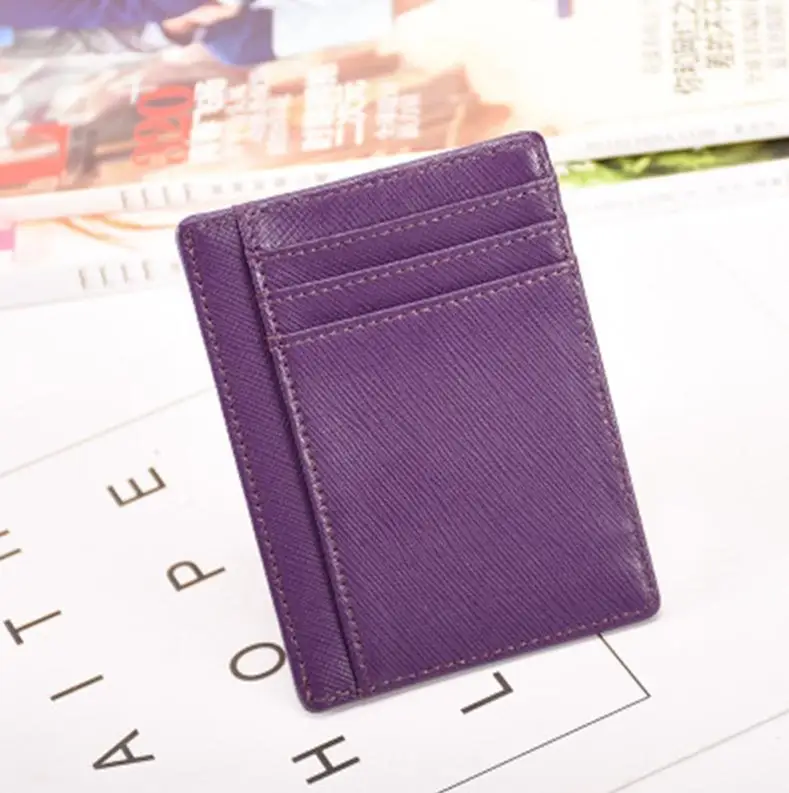 purple THINKTHENDO модный держатель для карт тонкий банковский чехол для кредитных карт ID сумка кошелек с блокировкой RFID Тонкий держатель для карт Чехол для карт - Цвет: purple