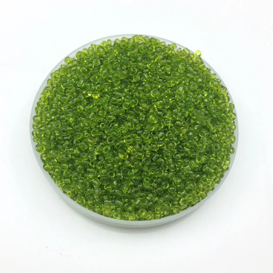 Зеленые прозрачные круглые бусины-разделители 16 г 1000 шт. 2 мм 12/0 дюйма стеклянные