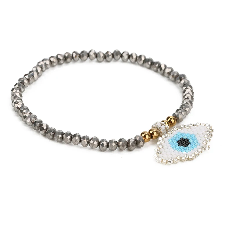 Женский браслет OAIITE Evil Eye Delicas золотой цепочка с металлическими бусинами бисер