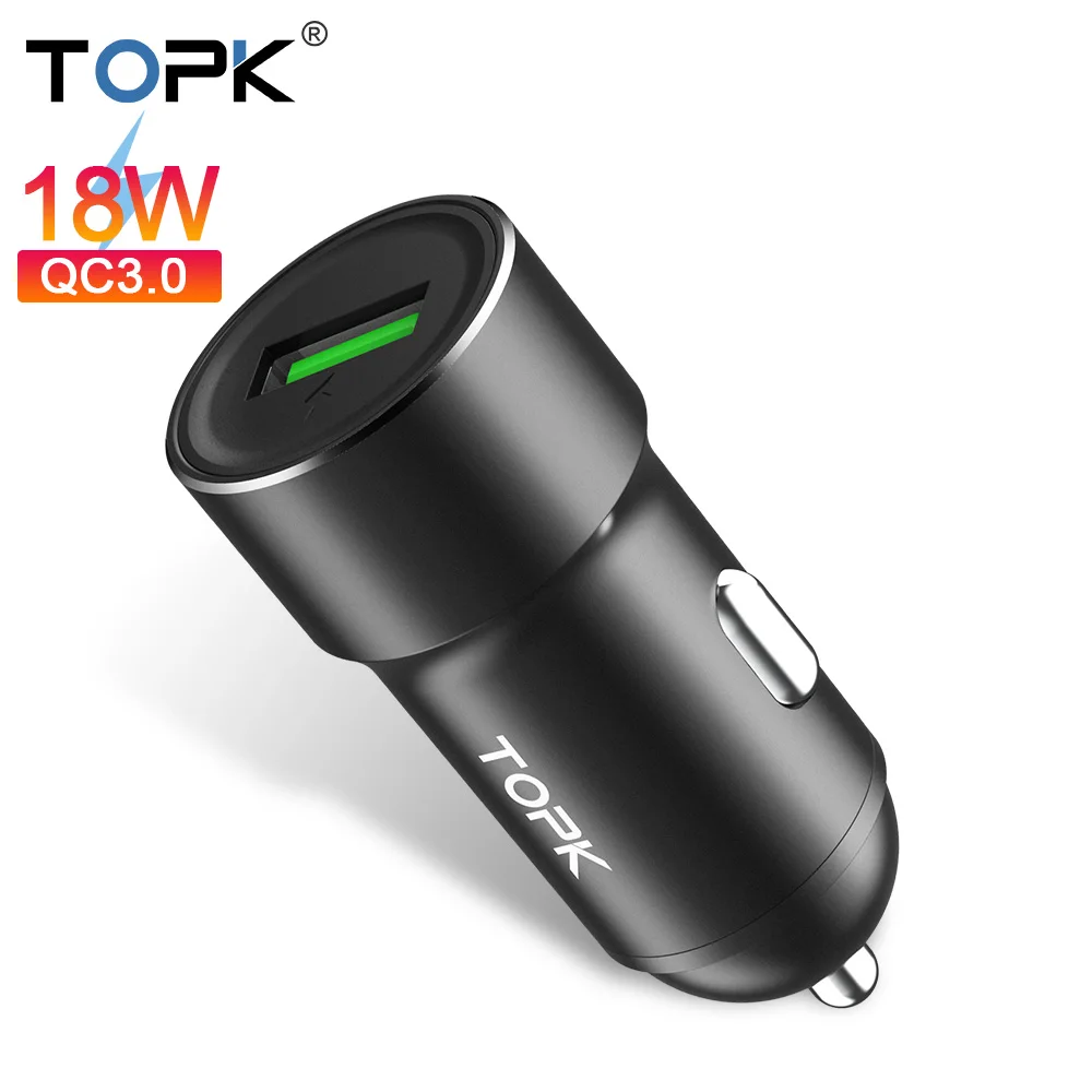 TOPK Quick Charge 3,0 Автомобильное зарядное устройство адаптер для iphone samsung huawei Xiaomi usb телефон зарядное устройство Быстрая зарядка автомобильное зарядное устройство