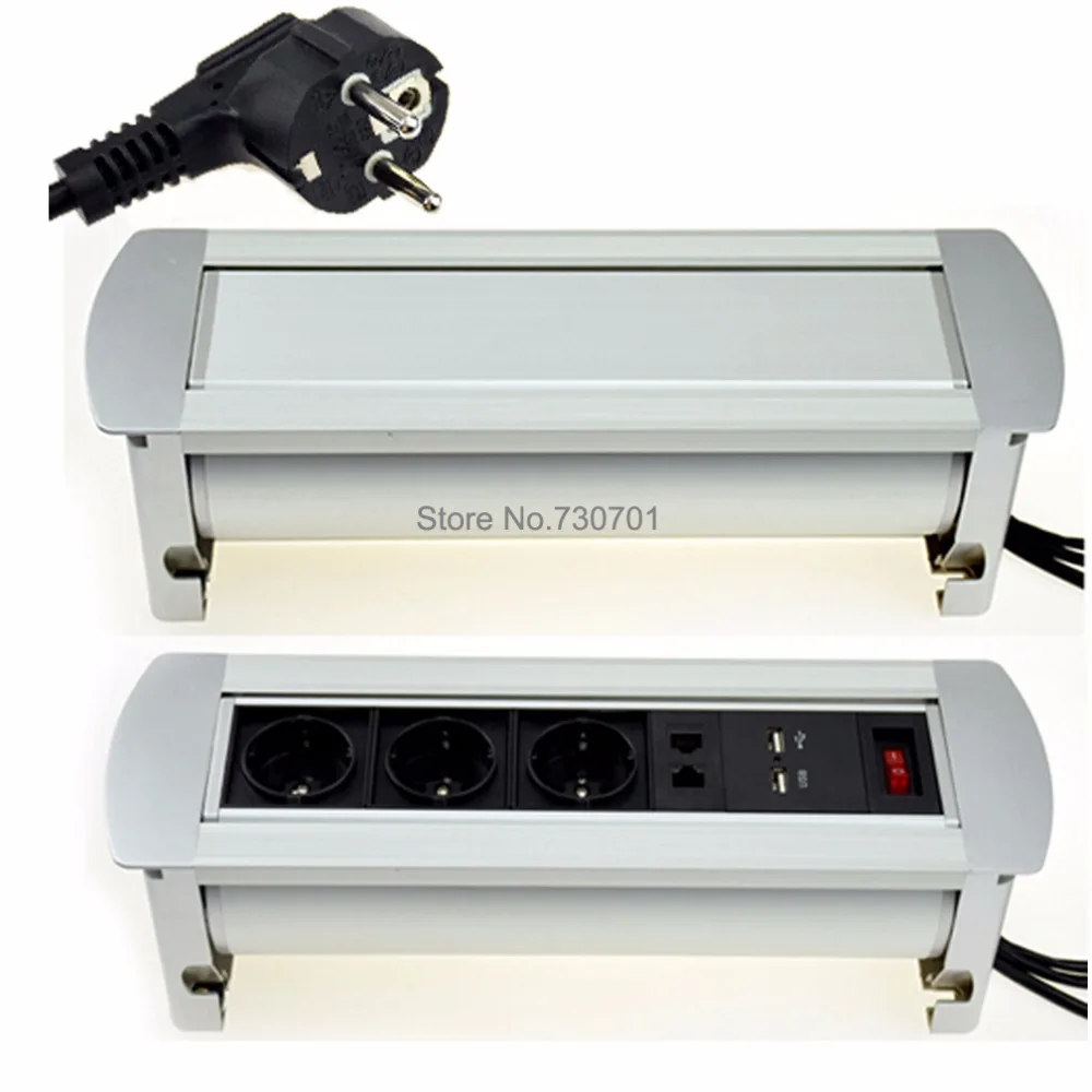 Многофункциональная настольная розетка с двойным разъемом RJ45 USB и