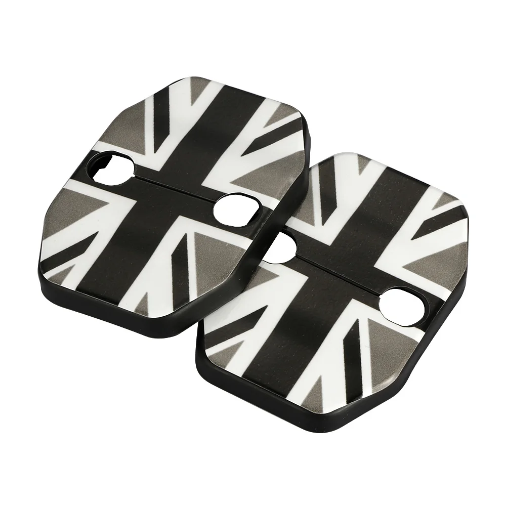 Gray Union Jack 2 шт., Автомобильный Дверной замок, устойчивый к ржавчине, пряжка, чехол Юнион Джек, стиль для Mini Cooper S хэтчбек F55 F56, аксессуары для стайлинга автомобилей - Цвет: Gray Union Jack