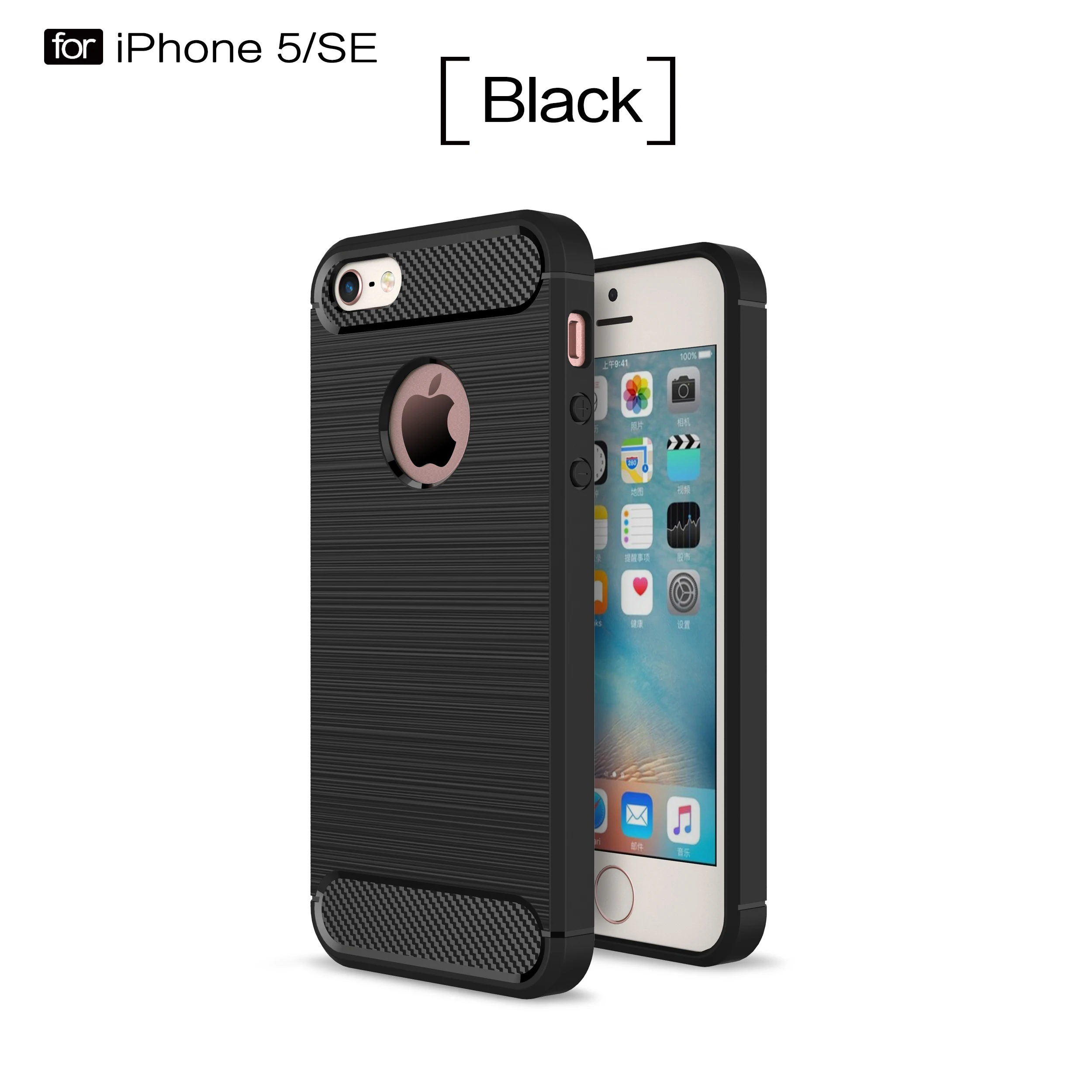 Защитный чехол Bova из углеродного волокна для Apple iPhone SE 5 силиконовый ТПУ