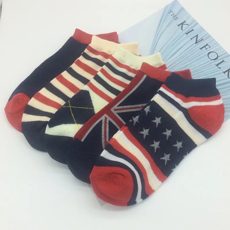 10 шт. = 5 пар летние мужские хлопковые носки невидимки из силикагеля со