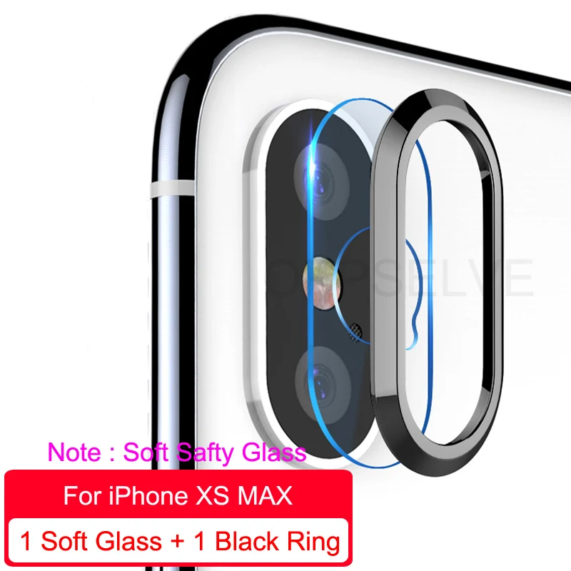 Glass A Black Ring Ультра закаленное стекло+ металлический задний объектив защитное кольцо для iPhone X Xs Max Xr IX 8 7 Plus прозрачная стеклянная пленка для iPhone X - Цвет: Glass A Black Ring