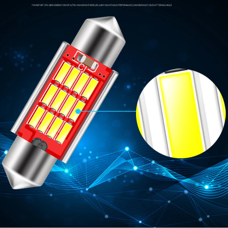 Festone 31 мм 36 39 41 cupola 12SMD 4014 LED CANBUS Auto Interni luce 5 Вт Lampadine Luci Della Targa di immatricolazione 12 В|led canbus|4014