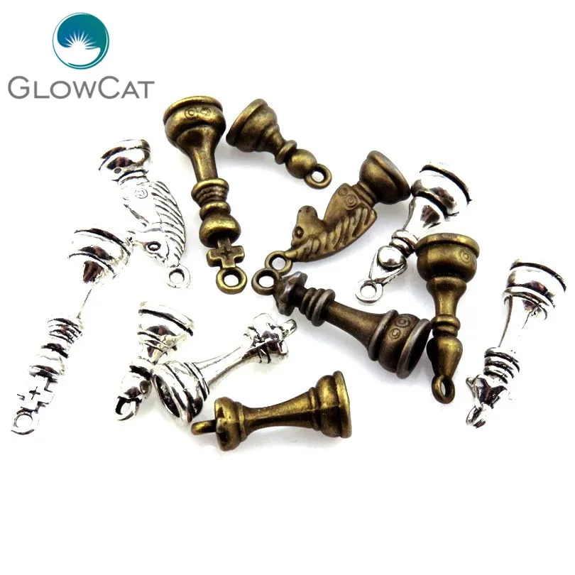 Винтажные металлические шахматные Подвески разных цветов легкая атлетика