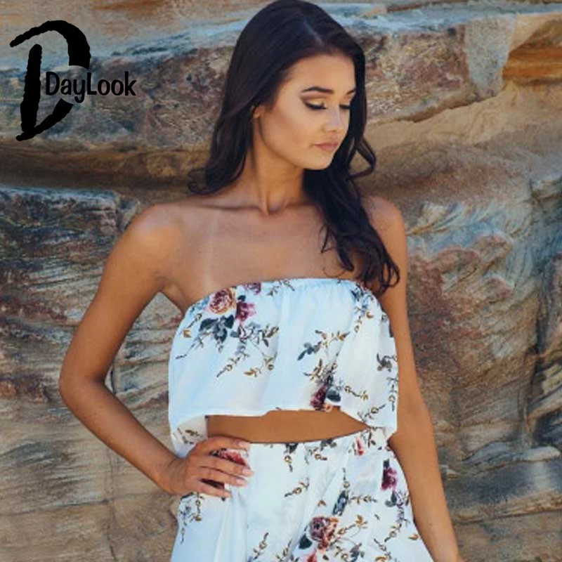 Daylook Лето 2017 г. женские пикантные укороченный топ в полоску без рукавов Цветочный