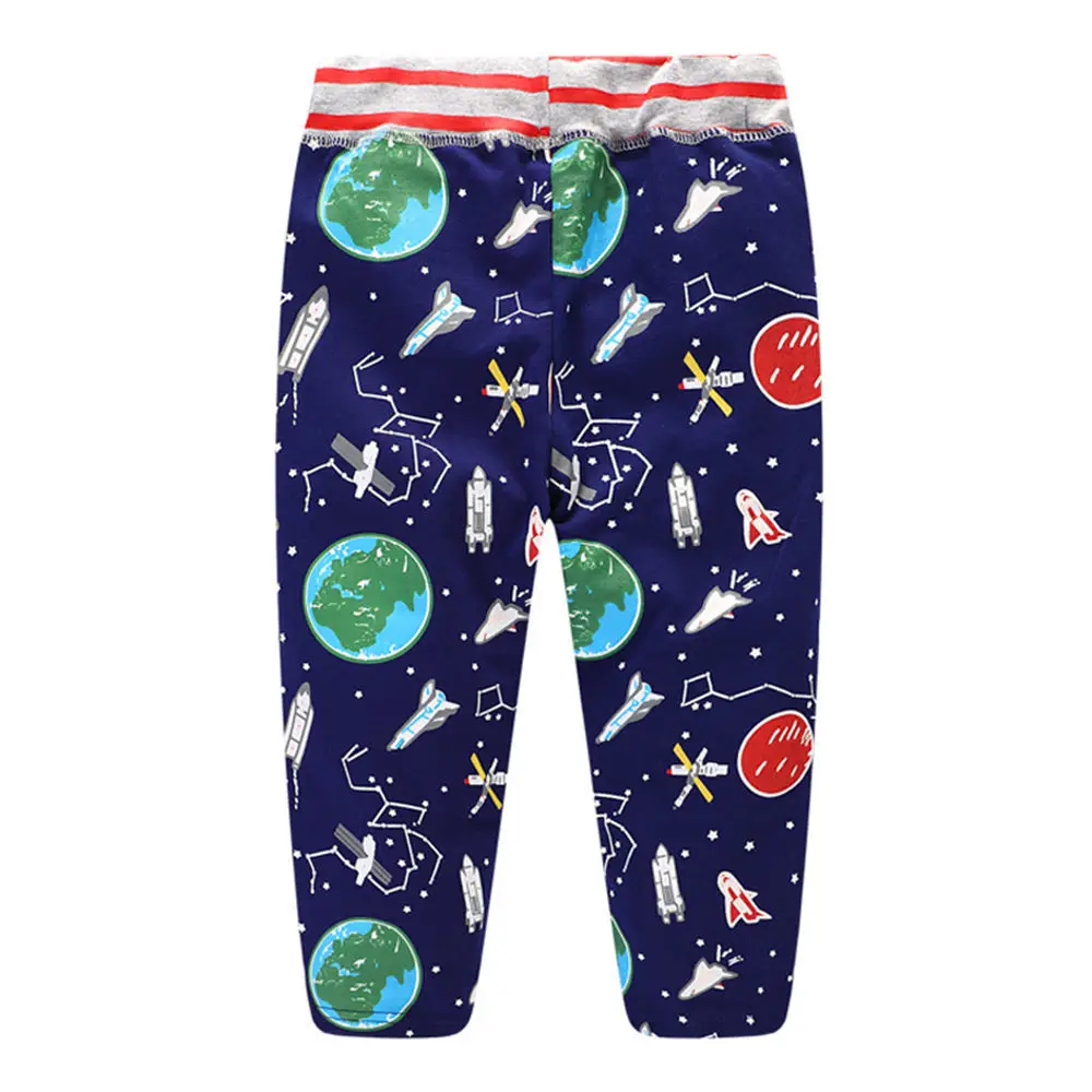Хлопковые Штаны для мальчиков Littlemandy Earth Space детские брюки брендовая одежда