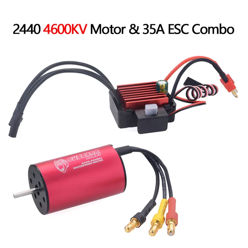 2440 4600KV 35A KK водонепроницаемый комбо 2440 4000KV 4600KV 6080KV бесщеточный двигатель w/35A ESC для Traxxas HSP Tamiya Axial 1/16 1/18 RC - Цвет: 2440 4600KV 35A