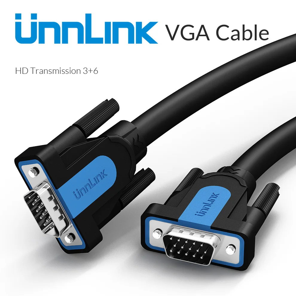 Кабель Unnlink VGA FHD 1080P @ 60H 15 контактов возможность подключения 1 м 5 3 8 10 20 для ПК