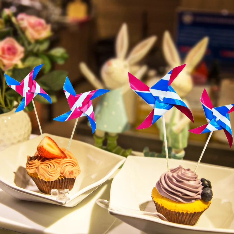 10 шт. одноразовые ветряные мельницы узор в полоску вечеринка день рождения