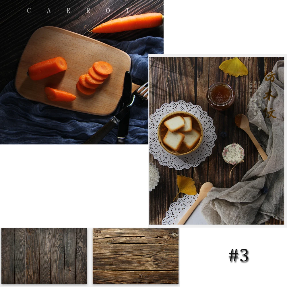 

Double-sided Photography Backdrop Wood Grain Background Paper Board Photo Picture Prop For Photography Food and mini item