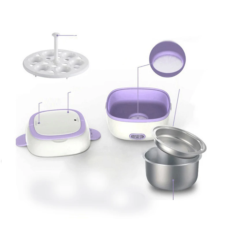 

110V 220V EU US Plug Electric Lunch Box Stainless Steel Food Warmer Container Home Office School Heated Bento Box Dinnerware Set