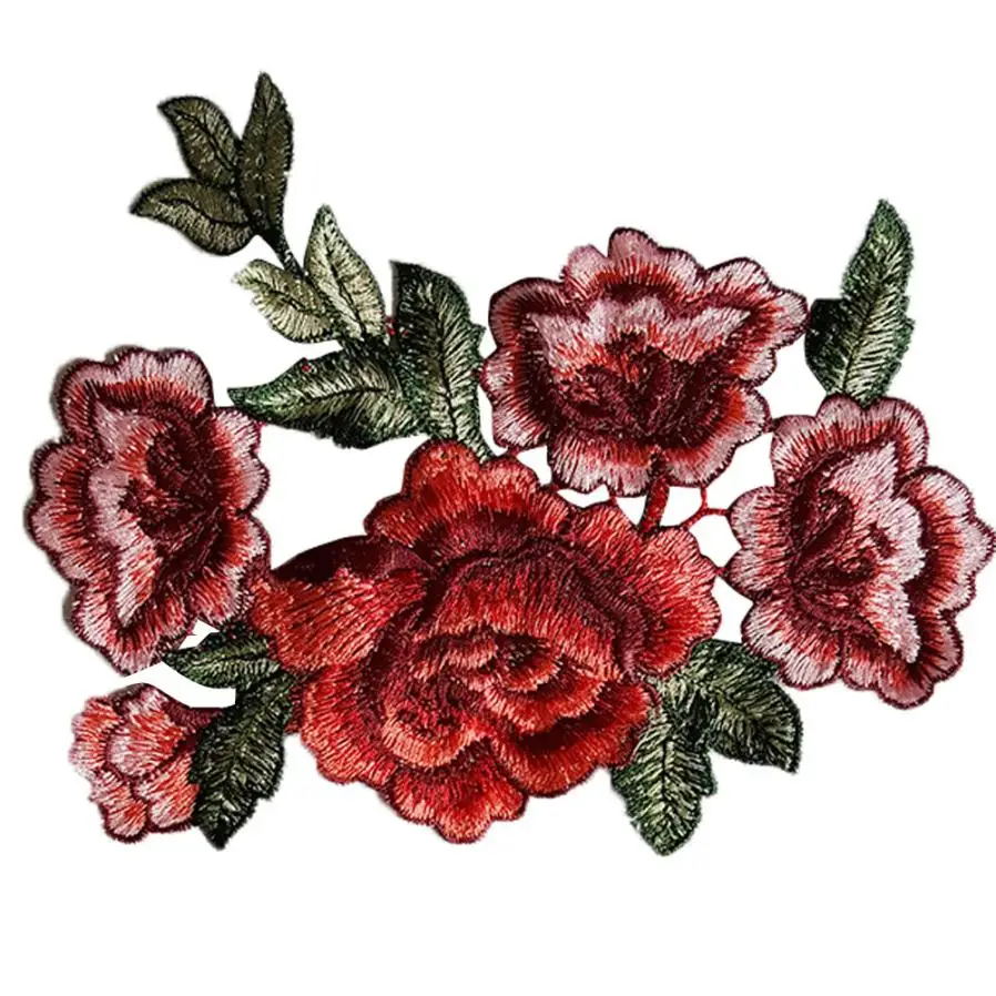 2 шт. роза Вышивка Патчи кружево ткань мотивы Венеция аппликация пришить стикер