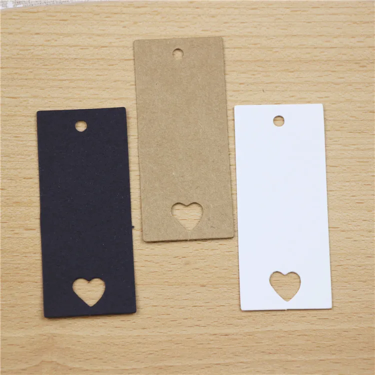 Крафт-бумага Длинные Форма с сердцем маленький лейбл пустой документ карты слов
