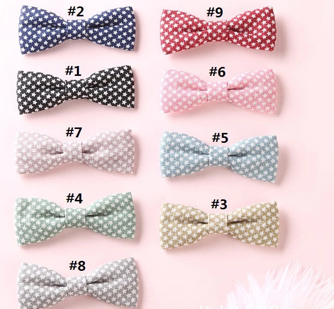 36 шт./лот Детский галстук-бабочка с принтом звезд для девочек Стиль Ручная работа