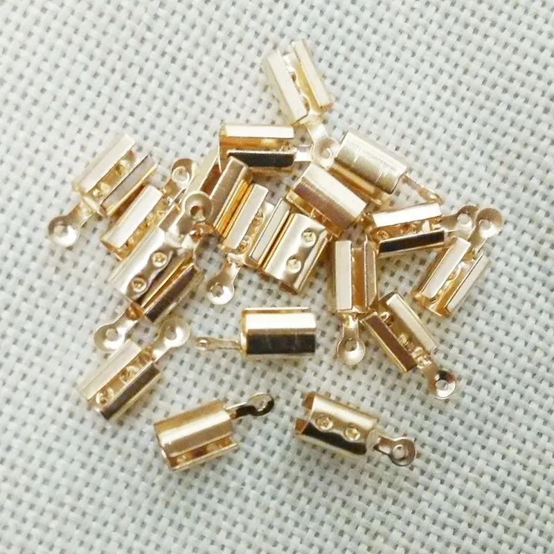 Обжимные бусины трубчатая крышка обертка колье кожаные шнуры цветная веревка