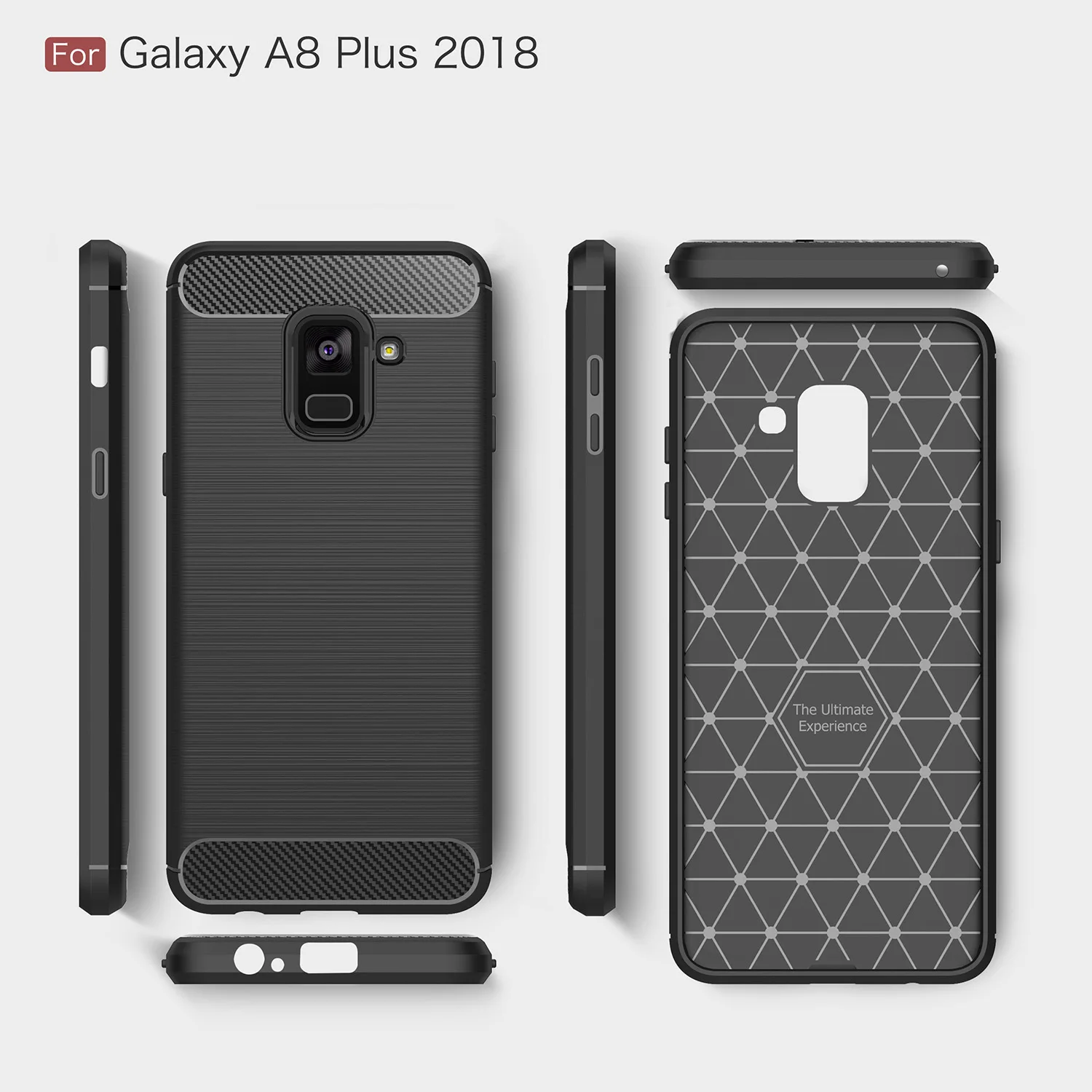 Ультратонкий чехол из углеродного волокна для Samsung Galaxy A8 Plus 2018 + A730 с защитой от