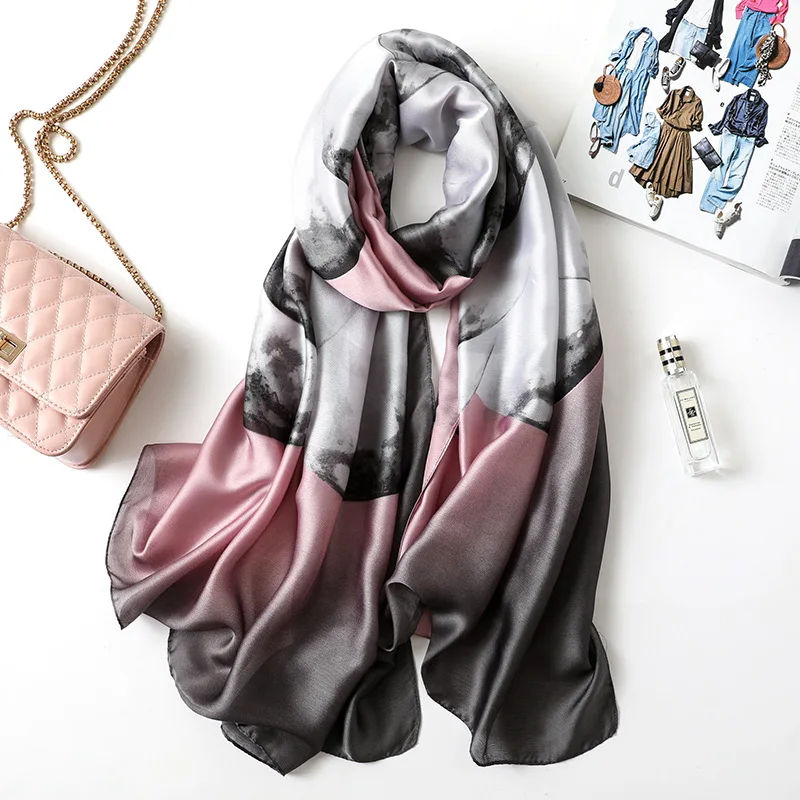 2018 New Fashion Women's Brand Scarf Soft Print Summer Shawls Lady High Quality Silk Scarves Pashmina Bandanas Hijab 180*90Cm |