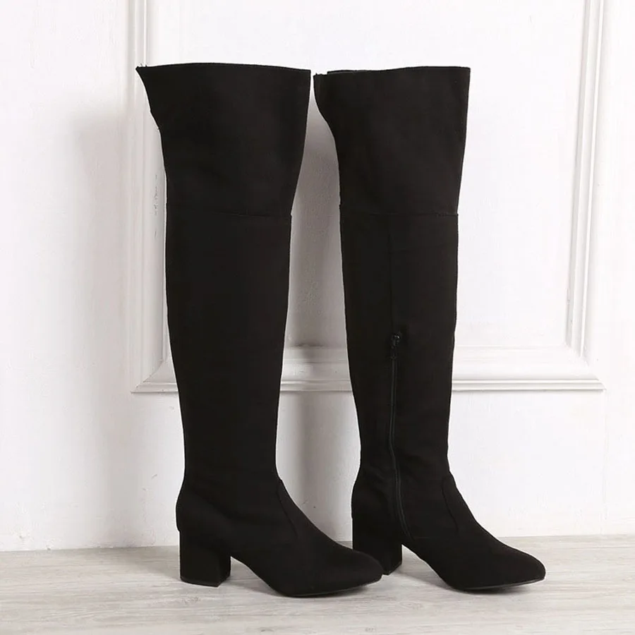 Пикантные черные облегающие высокие сапоги женская обувь на высоком каблуке |